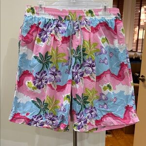 Vilebrequin Pink and Blue Floral Swim Trunks